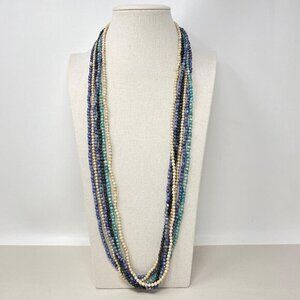 Stone Beads 6 Continuous Strands Necklaces  Blue Coastal Craft or Ready to Wear‎